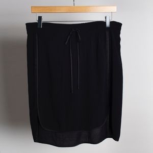 REBECCA TAYLOR Black Sporty Drawstring Skirt
